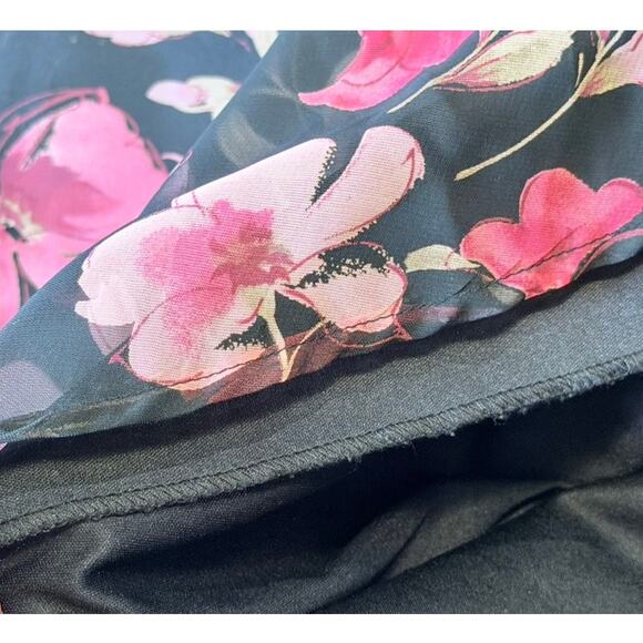 Vtg Retro Style Sleeveless A Line Dress Size 10 Black Dark Floral Sweet Feminine - Picture 10 of 10